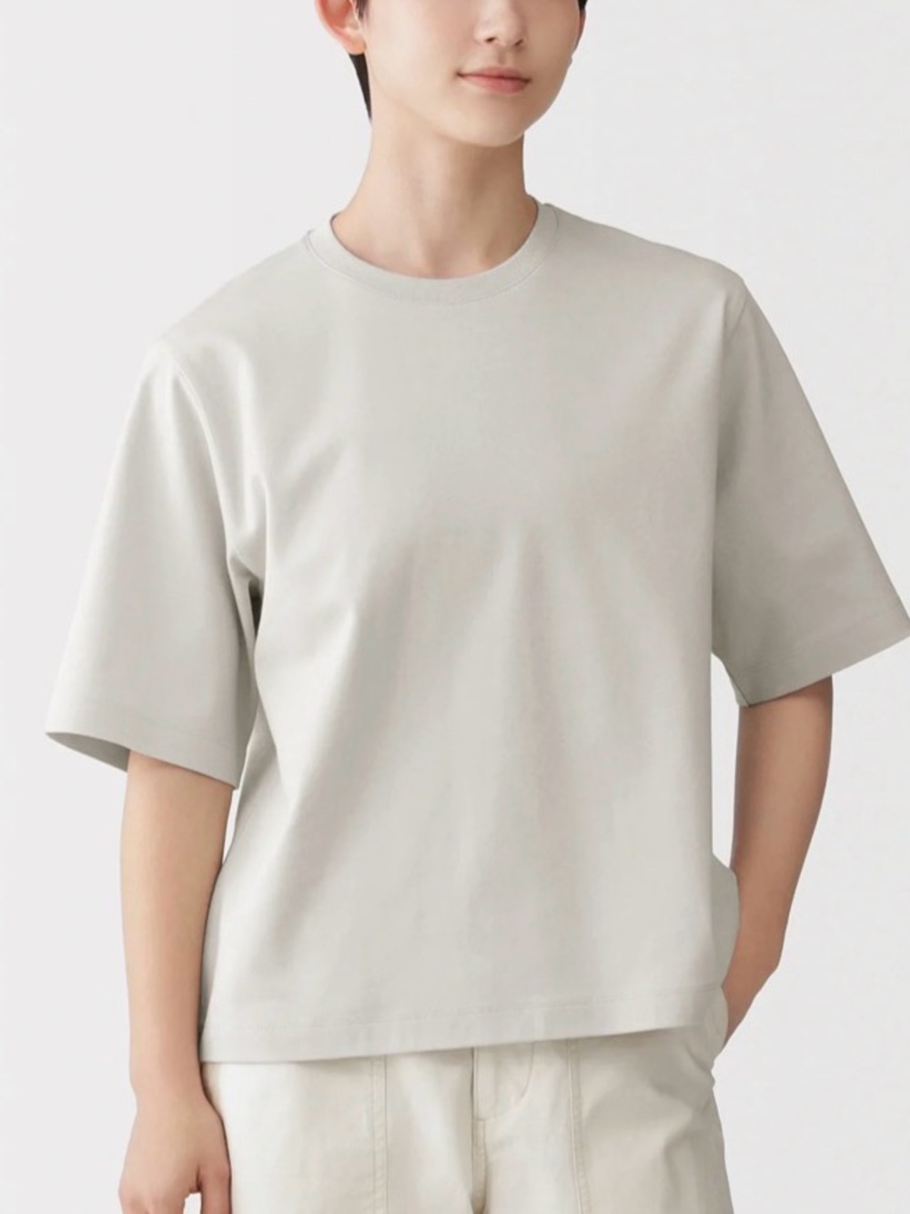 Muji Cool-Touch Crew neck wide S/S T-shirt